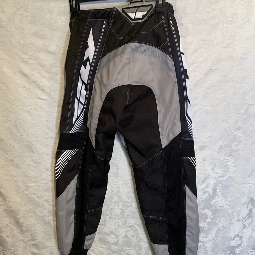 Fly Racing 303 Race Pants Mens 28 Motocross BMX Dirt Bike Black Gray White - Picture 5 of 10
